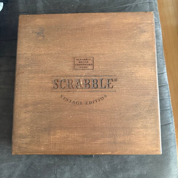 Scrabble Vintage Edition Board Game With Wooden Box & Accessories - Picture 1 of 9